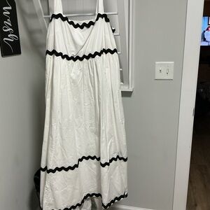 torrid White Maxi Dress with Black Trim
